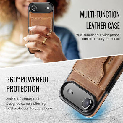 For iPhone Air MAGKING K2 Series MagSafe RFID Card Bag Detachable Phone Case(Brown) - iPhone Air Cases by MAGKING | Online Shopping UK | buy2fix