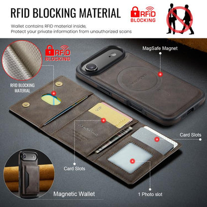 For iPhone Air MAGKING K2 Series MagSafe RFID Card Bag Detachable Phone Case(Coffee) - iPhone Air Cases by MAGKING | Online Shopping UK | buy2fix