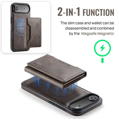 For iPhone Air MAGKING K2 Series MagSafe RFID Card Bag Detachable Phone Case(Coffee) - iPhone Air Cases by MAGKING | Online Shopping UK | buy2fix