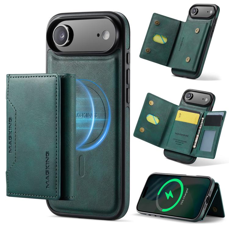 For iPhone Air MAGKING K2 Series MagSafe RFID Card Bag Detachable Phone Case(Green) - iPhone Air Cases by MAGKING | Online Shopping UK | buy2fix