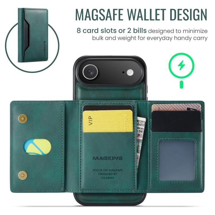 For iPhone Air MAGKING K2 Series MagSafe RFID Card Bag Detachable Phone Case(Green) - iPhone Air Cases by MAGKING | Online Shopping UK | buy2fix