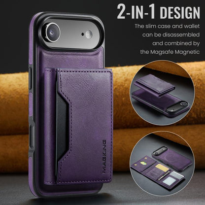 For iPhone Air MAGKING K2 Series MagSafe RFID Card Bag Detachable Phone Case(Purple) - iPhone Air Cases by MAGKING | Online Shopping UK | buy2fix
