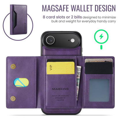 For iPhone Air MAGKING K2 Series MagSafe RFID Card Bag Detachable Phone Case(Purple) - iPhone Air Cases by MAGKING | Online Shopping UK | buy2fix