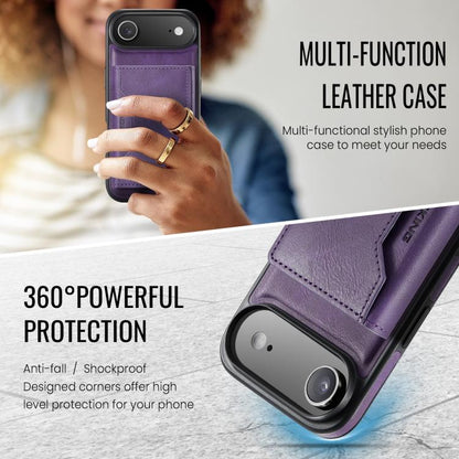 For iPhone Air MAGKING K2 Series MagSafe RFID Card Bag Detachable Phone Case(Purple) - iPhone Air Cases by MAGKING | Online Shopping UK | buy2fix