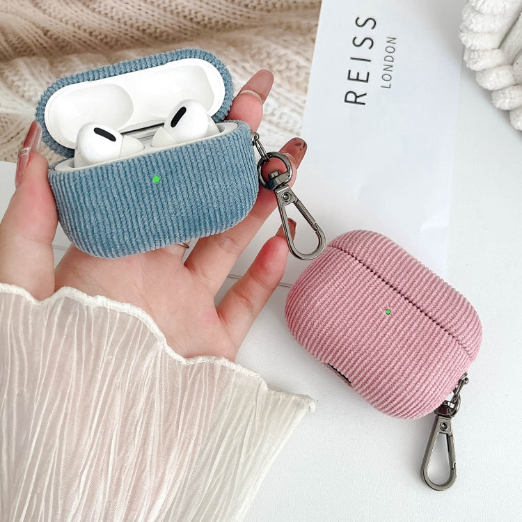 For AirPods 3 Corduroy Cloth Pattern Earphone Protective Case(Pink) - For AirPods 3 by buy2fix | Online Shopping UK | buy2fix