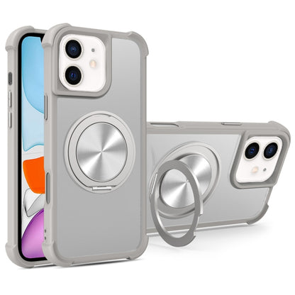 For iPhone 11 CD Texture 360 Degree Rotating Holder MagSafe Phone Case(Grey) - iPhone 11 Cases by buy2fix | Online Shopping UK | buy2fix