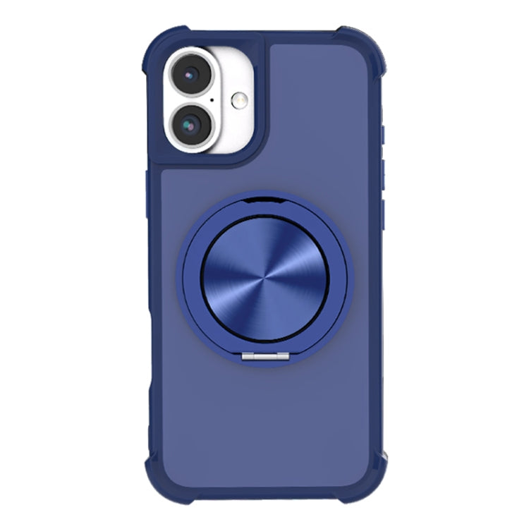 For iPhone 16 Plus CD Texture 360 Degree Rotating Holder MagSafe Phone Case(Blue) - iPhone 16 Plus Cases by buy2fix | Online Shopping UK | buy2fix