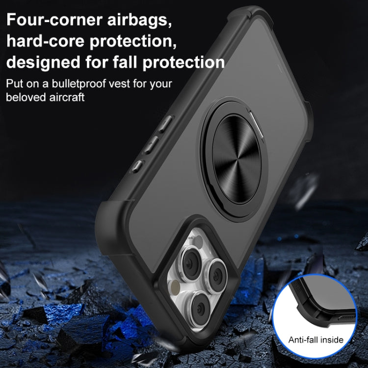 For iPhone 16 Pro CD Texture 360 Degree Rotating Holder MagSafe Phone Case(Purple) by buy2fix