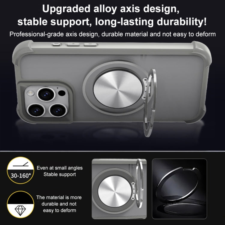 For iPhone 11 CD Texture 360 Degree Rotating Holder MagSafe Phone Case(Grey) - iPhone 11 Cases by buy2fix | Online Shopping UK | buy2fix