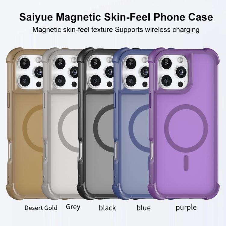 For iPhone 16 Pro Skin Feel MagSafe Phone Case(Blue) by buy2fix