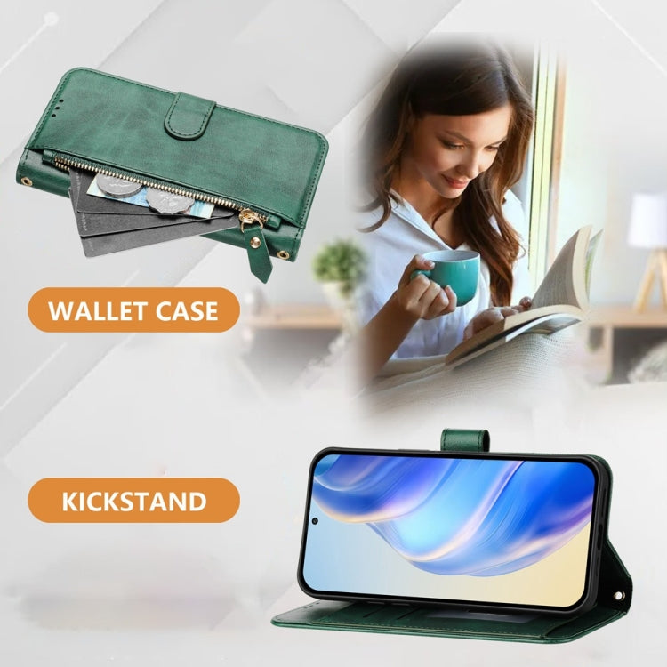 For Motorola Moto G Stylus 5G 2024 Multi-Card Slots Zipper Wallet Leather Phone Case(Green) by buy2fix