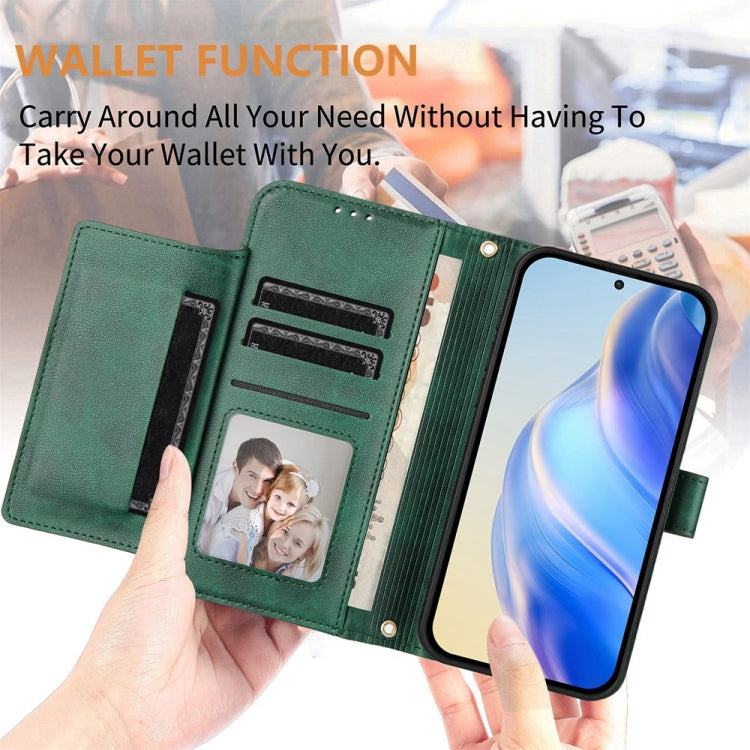 For Motorola Moto G Stylus 5G 2024 Multi-Card Slots Zipper Wallet Leather Phone Case(Green) by buy2fix