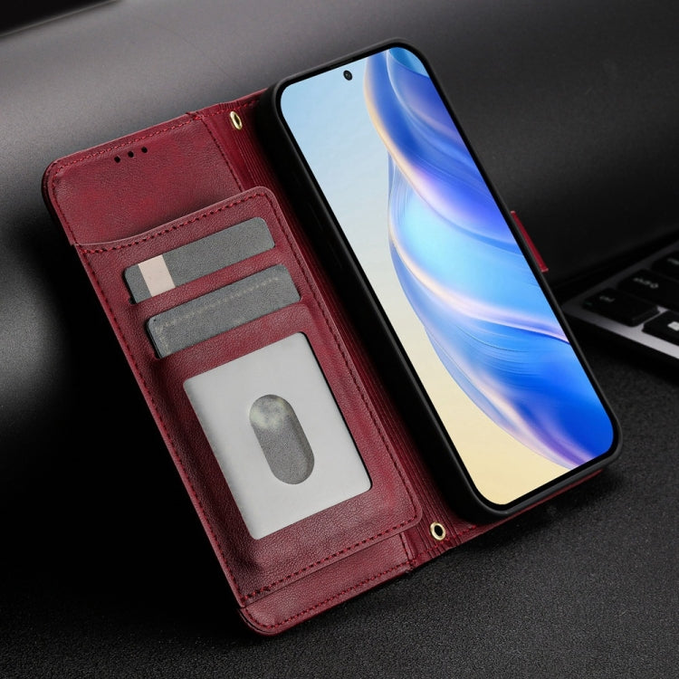 For Motorola Moto G Stylus 5G 2024 Multi-Card Slots Zipper Wallet Leather Phone Case(Dark Red) by buy2fix