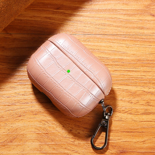 For AirPods Pro 2 Crocodile Texture Earphone Protective Case(Rose Gold) by buy2fix