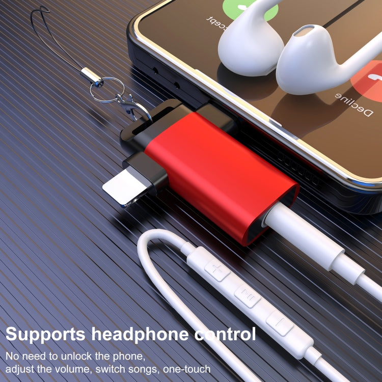 Classic Style Type-C and 8 Pin to 3.5mm Audio Adapter with Lanyard(Black) - Earphone Adapter by buy2fix | Online Shopping UK | buy2fix