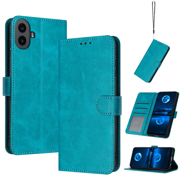 For Nothing CMF Phone 1 Solid Calf Texture Flip Leather Phone Case(Green) - Nothing Cases by buy2fix | Online Shopping UK | buy2fix