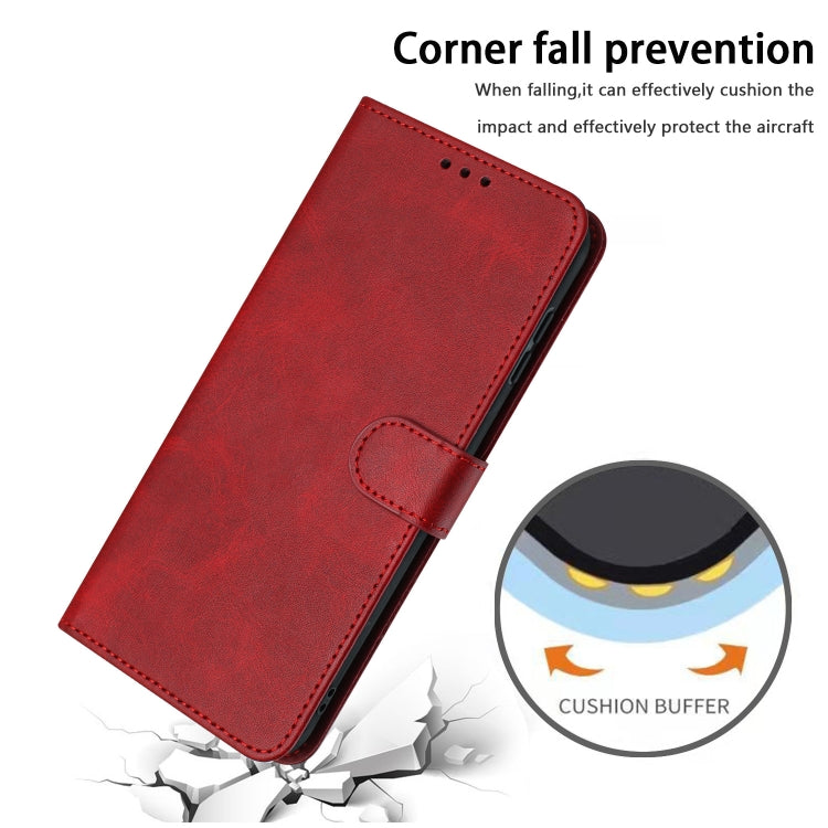 For Nothing CMF Phone 1 Solid Calf Texture Flip Leather Phone Case(Red) - More Brand by buy2fix | Online Shopping UK | buy2fix