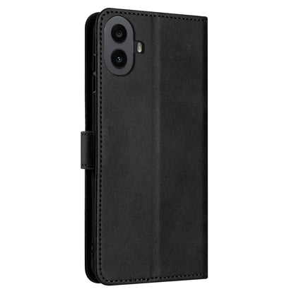 For Nothing CMF Phone 1 Solid Calf Texture Flip Leather Phone Case(Black) - Nothing Cases by buy2fix | Online Shopping UK | buy2fix
