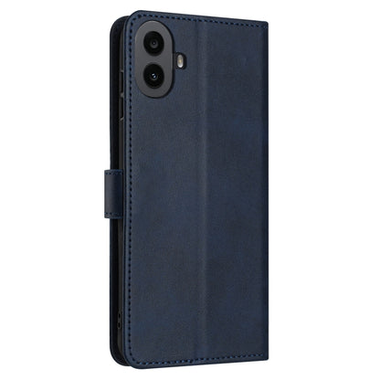 For Nothing CMF Phone 1 Solid Calf Texture Flip Leather Phone Case(Dark Blue) - More Brand by buy2fix | Online Shopping UK | buy2fix