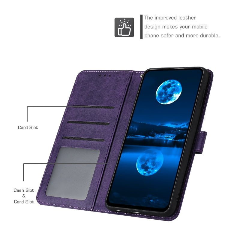 For Nothing CMF Phone 1 Solid Calf Texture Flip Leather Phone Case(Purple) - More Brand by buy2fix | Online Shopping UK | buy2fix