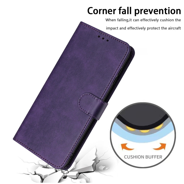 For Nothing CMF Phone 1 Solid Calf Texture Flip Leather Phone Case(Purple) - More Brand by buy2fix | Online Shopping UK | buy2fix