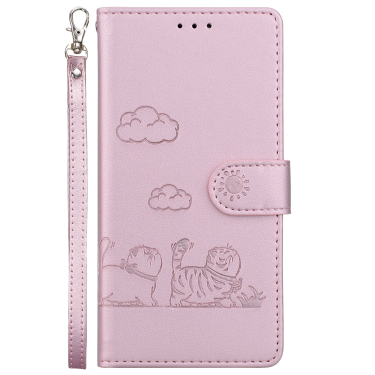 For Tecno Spark Go 2024 / 20 / 20C Cute Cats RFID Leather Phone Case(Rose Gold) - Tecno Cases by buy2fix | Online Shopping UK | buy2fix