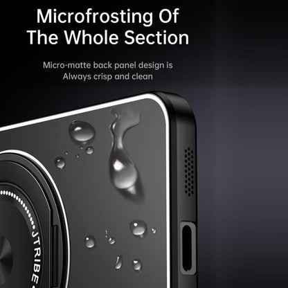 For iPhone 16 Rotating Holder Frosted Metal Phone Case(Blue) by buy2fix