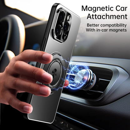 For iPhone 16 Plus Rotating Holder Frosted Metal Phone Case(Titanium) - iPhone 16 Plus Cases by buy2fix | Online Shopping UK | buy2fix