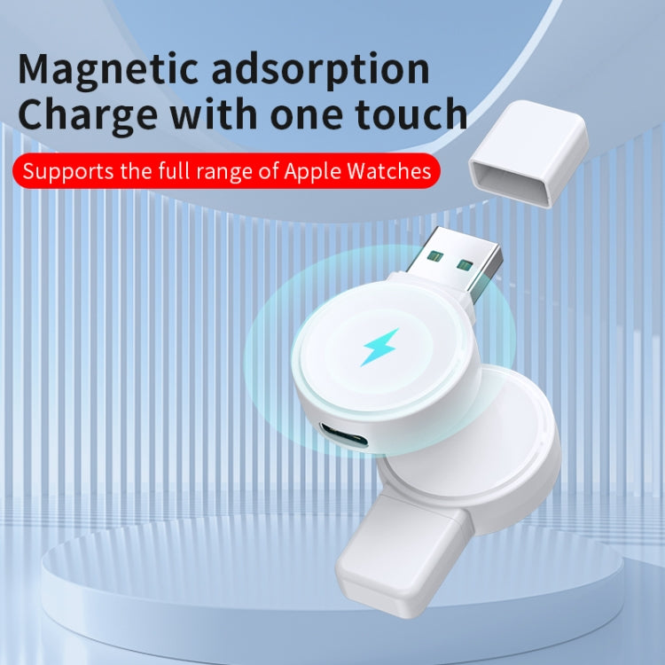 For Apple Watch Series X53 Portable Wireless Charger(White) - Charger / Holder by buy2fix | Online Shopping UK | buy2fix