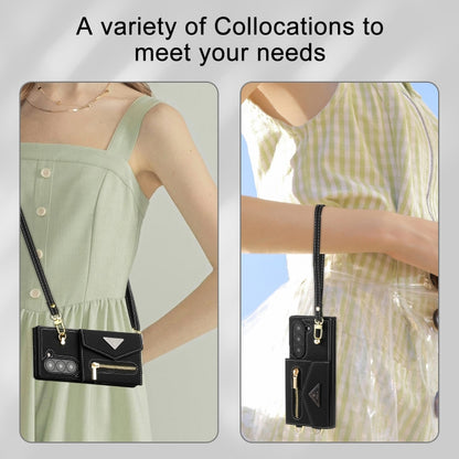 For Samsung Galaxy Z Fold6 POLA Grid Texture Multi-Card Slots Zipper Wallet Phone Case(Black) - Galaxy Z Fold6 5G Cases by POLA | Online Shopping UK | buy2fix