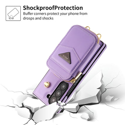 For Samsung Galaxy Z Fold6 POLA Multi-Card Slots Zipper Wallet Phone Case(Purple) - Galaxy Z Fold6 5G Cases by POLA | Online Shopping UK | buy2fix