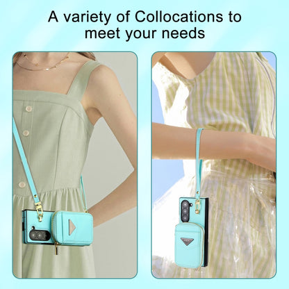 For Samsung Galaxy Z Fold6 POLA Multi-Card Slots Zipper Wallet Phone Case(Blue) - Galaxy Z Fold6 5G Cases by POLA | Online Shopping UK | buy2fix