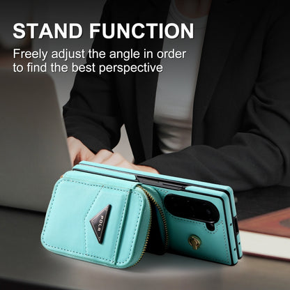 For Samsung Galaxy Z Fold6 POLA Multi-Card Slots Zipper Wallet Phone Case(Blue) - Galaxy Z Fold6 5G Cases by POLA | Online Shopping UK | buy2fix