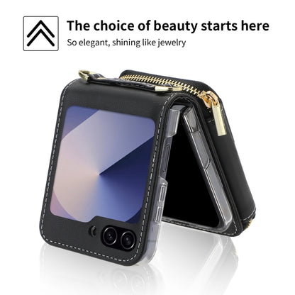 For Samsung Galaxy Z Flip6 / Flip7 FE POLA Multi-Card Slots Zipper Wallet Phone Case(Black) - Galaxy Z Flip6 5G Cases by POLA | Online Shopping UK | buy2fix