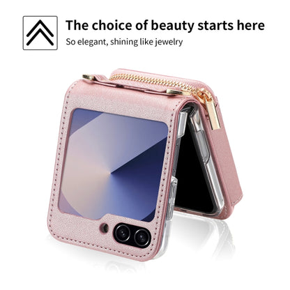 For Samsung Galaxy Z Flip6 / Flip7 FE POLA Multi-Card Slots Zipper Wallet Phone Case(Pink) - Galaxy Z Flip6 5G Cases by POLA | Online Shopping UK | buy2fix