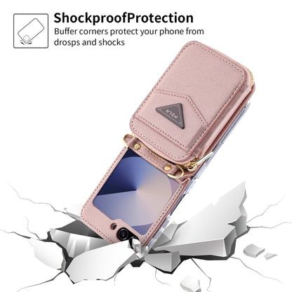 For Samsung Galaxy Z Flip6 / Flip7 FE POLA Multi-Card Slots Zipper Wallet Phone Case(Pink) - Galaxy Z Flip6 5G Cases by POLA | Online Shopping UK | buy2fix