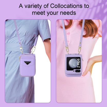 For Samsung Galaxy Z Flip5 POLA Multi-Card Slots Zipper Wallet Phone Case(Purple) - Galaxy Z Flip5 Cases by POLA | Online Shopping UK | buy2fix
