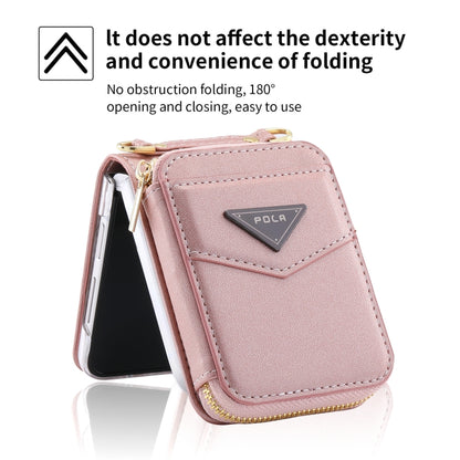 For Samsung Galaxy Z Flip5 POLA Multi-Card Slots Zipper Wallet Phone Case(Pink) - Galaxy Z Flip5 Cases by POLA | Online Shopping UK | buy2fix
