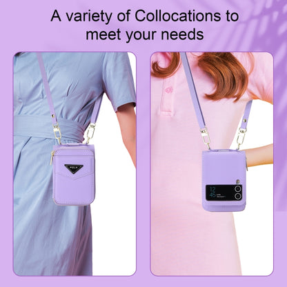 For Samsung Galaxy Z Flip3 5G POLA Multi-Card Slots Zipper Wallet Phone Case(Purple) - Galaxy Phone Cases by POLA | Online Shopping UK | buy2fix