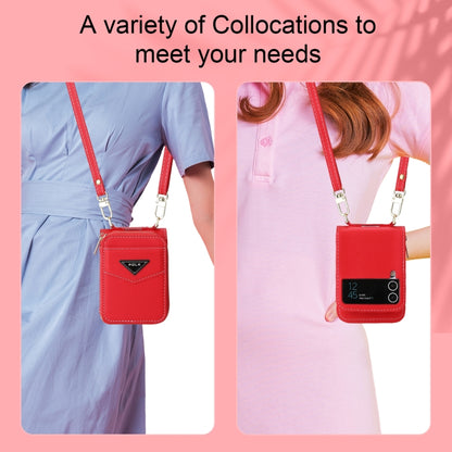 For Samsung Galaxy Z Flip3 5G POLA Multi-Card Slots Zipper Wallet Phone Case(Red) - Galaxy Phone Cases by POLA | Online Shopping UK | buy2fix