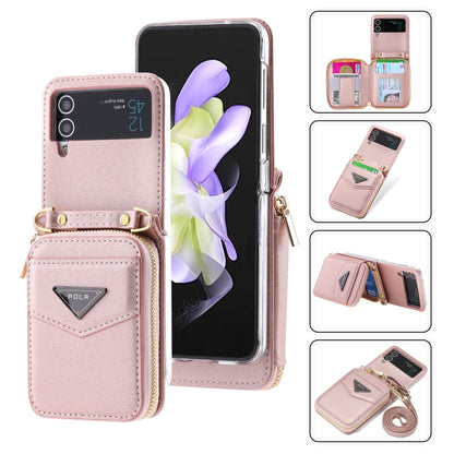 For Samsung Galaxy Z Flip3 5G POLA Multi-Card Slots Zipper Wallet Phone Case(Pink) - Galaxy Phone Cases by POLA | Online Shopping UK | buy2fix