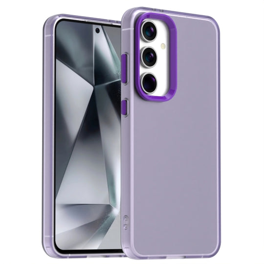 For Samsung Galaxy S24 FE 5G Candy PC Hybrid TPU Shockproof Phone Case(Purple)