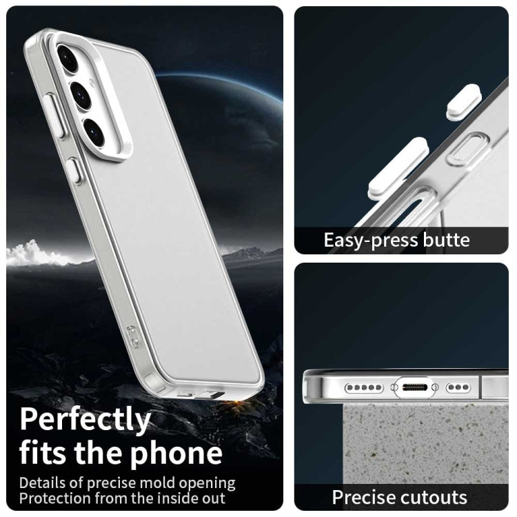 For Samsung Galaxy S25 5G Candy PC Hybrid TPU Shockproof Phone Case(White) by buy2fix