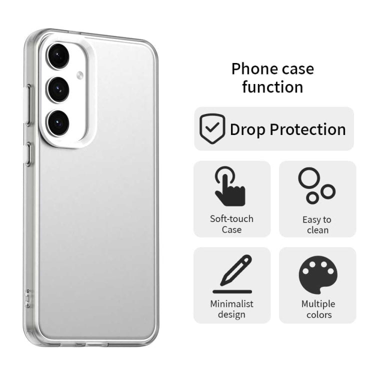 For Samsung Galaxy S25 5G Candy PC Hybrid TPU Shockproof Phone Case(White) by buy2fix