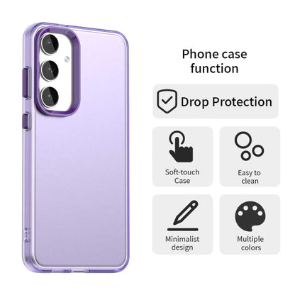 For Samsung Galaxy S25 5G Candy PC Hybrid TPU Shockproof Phone Case(Purple) - Galaxy S25 5G Cases by buy2fix | Online Shopping UK | buy2fix