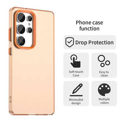 For Samsung Galaxy S25 Ultra 5G Candy PC Hybrid TPU Shockproof Phone Case(Orange) - Galaxy S25 Ultra 5G Cases by buy2fix | Online Shopping UK | buy2fix