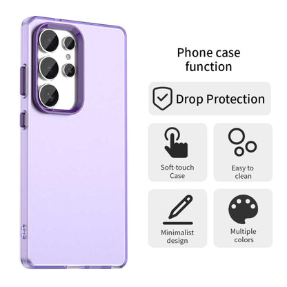 For Samsung Galaxy S25 Ultra 5G Candy PC Hybrid TPU Shockproof Phone Case(Purple) by buy2fix