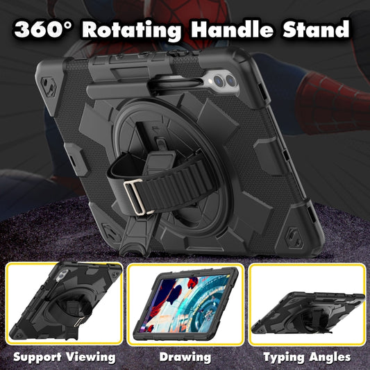 For Samsung Galaxy Tab S10+ / S9+ / S9 FE+ Spider Hand Grip Turntable Stand Tablet Case(Black) by buy2fix