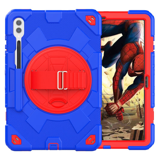 For Samsung Galaxy Tab S10+ / S9+ / S9 FE+ Spider Hand Grip Turntable Stand Tablet Case(Red Blue) - Galaxy Tab S9+ Cases by buy2fix | Online Shopping UK | buy2fix