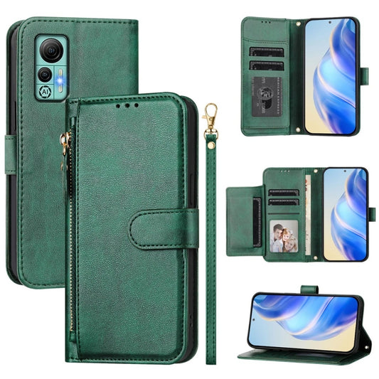 For Ulefone Note 14 Multi-Card Slots Zipper Wallet Leather Phone Case(Green) by buy2fix